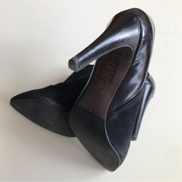 BRUNO PREMI black suede leather ankle booties - Picture 2 of 6